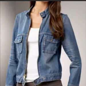 Current Elliott Zipper Moto Jean Jacket Small